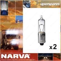 2 x Narva 12V 21W H21W Miniature Halogen Globes BAY9s - Size 9 x 37mm 68191
