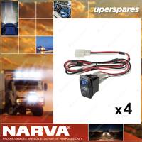 4 pcs of Narva Heavy Duty 4WD Panel Mount Switch - 12 Volt Only 74414
