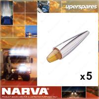 5 x Narva External Cabin Lamps - Torpedo Shape Amber Truck Trailer Light
