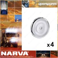 4 x Narva 10-30 Volt Chrome Bezel Interior Lamp Dimming W/Switch 3200K 87474