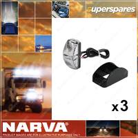 3 x Narva LED Side Marker Lamp Red Amber Black Base 0.5M Cable 9-33 Volt 91602