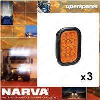 3 x Narva LED Rear Direction Indicator Lamp Kit Amber Vinyl Grommet 9-33V 94530