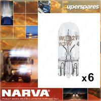 Narva Wedge Globe 12V 5W W2.1 x 9.5D T-10mm for audi 3 x Blister Pack of 2