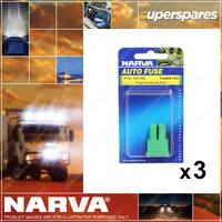 Narva 40 Amp Green Female Plug In Fusible Link 53040BL 3 x Blister Pack of 1