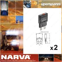 Narva 30Amp Green Manual Resetting Circuit Breaker 55730BL 2 x Blister Pack of 1