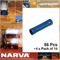 Narva Blue Insulated Cable Joiners Wire Size 4 mm - 4 x Blister Pack of 14