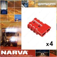 4 x Narva Heavy-Duty 175 Amp Red Connector Housing with Copper Terminals 57215R