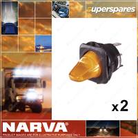 Narva Duckbill Off/On Toggle Switch with Blue LED 2 x Blister Pack of 1