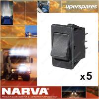 Narva On / On Rocker Switch with Push On Terminals 5 x Blister Pack of 1