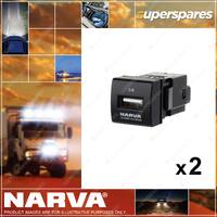 Narva OE Style USB Switch for Toyota Prado 150 Hiace RAV4 2 x Blister Pack of 1