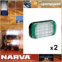 2 x Narva 9-33 Volt High Powered L.E.D Warning Lamp Green Colour 85222G