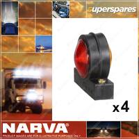 4 x Narva Side Marker Lamp Front/Rear Position with Wedge Base Globe Holder