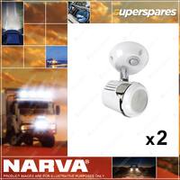 2 x Narva 12V L.E.D AdjustaBLe Reading Lamp W/Off/On Switch Blister Pack
