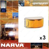 3 x Narva 9-33V LED Front End Outline Marker Or External Cabin Lamp Amber 91622W