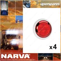 4 x Narva LED Rear Stop Tail Lamp Red with Chrome Ring 9-33 Volt 94336W