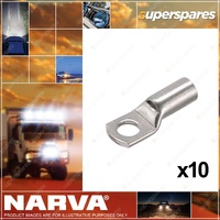 Narva Straight Barrel Cable Lugs fits 50mm2 Cable 8mm stud - Pack of 10