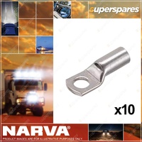 Narva Straight Barrel Cable Lugs fits 50mm2 Cable 10mm stud - Pack of 10