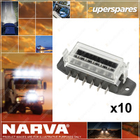 Narva Brand 6-Way Standard ATS Blade Fuse Holder Box - Box Pack of 10