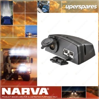 Narva Brand 50 Amp / Acc Heavy Duty HDRV Twin Socket Surface Mount
