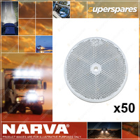 Narva 80mm Clear Retro Reflector with Central Fixing Hole - Bulk Pack of 50