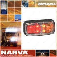 Narva MD64 LED Side Marker Lamp Red / Amber W/ Black Deflector Base & 0.5M Cable
