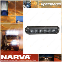 Narva 12/24V Low Profile LED Warning Light Amber Smoked 6 X 1W Leds Multi-Flash