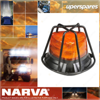 Narva 10-33V Aerotech Hd Short LED Strobe/Rotator With Cage - Amber Flange Base