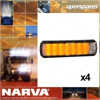 Narva 9-33V LED Slimline Front Indicator/Position Amber/White 0.5M Cable Pack 4