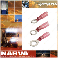 Narva Adhesive Lined Ring Terminal Red 4.3mm 5.0mm 6.3mm 3 Packs of 50