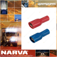 Narva Female Blade Red & Blue Spade Crimp Terminal 6.3x0.8mm Wire 2.5-3mm 4mm