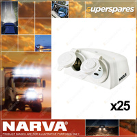 Narva Heavy-Duty Twin Accessory USB & USB-C Socket - White Housing 25 Pack