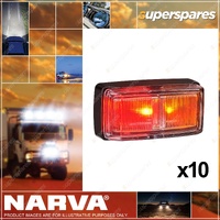 10 Narva LED Side Marker Lamp Red/Amber w/ Black Base Clear Lens & 2.5m Cable