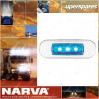 Narva 9-33 Volt LED Courtesy Lamp Blue / White With White Bezel - Fully Sealed