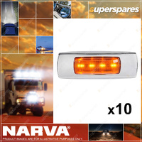 Narva 9-33V LED Side Directional Indicator Amber Chrome Pack of 10
