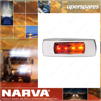 Narva 9-33V LED Side Marker Red/Amber Chrome Cover 0.5M Cable Deutsch Connector