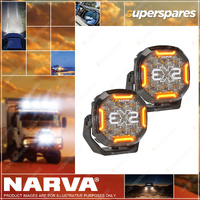 Narva Pair 12/24V 7 Inch EX2 Blackout Driving Light - 5.8A at 12V Each