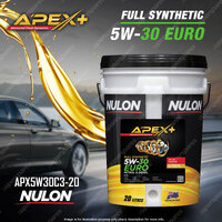 Nulon Full Synthetic APEX+ 5W-30 EURO Eng. Oil 20L APX5W30C3-20 Ref EURO5W30-20