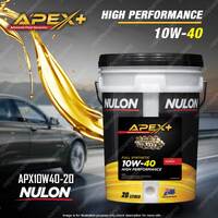 Nulon APEX+ 10W-40 High Performance Engine Oil 20L APX10W40-20 Ref SYN10W40-20