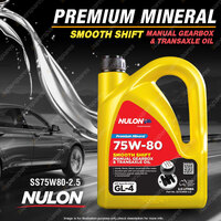 Nulon 75W-80 Smooth Shift Manual Gearbox and Transaxle Oil 2.5L SS75W80-2.5
