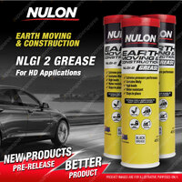 3 x Nulon Earth Moving & Construction NLGI 2 Grease 450g for HD Applications