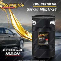 Nulon Full Synthetic APEX+ 5W-30 Multi-34 Engine Oil 205L APX5W30C34-205