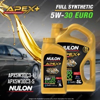 Nulon Full Synthetic APEX+ 5W-30 EURO Engine Oil 6L APX5W30C3 Ref EURO5W30