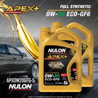 2 x Nulon Full SYN APEX+ 0W-20 ECO-GF6 Engine Oil 5L APX0W20GF6-5 Ref SYN0W20-5