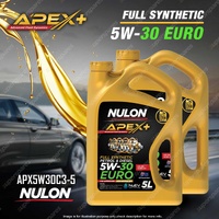 2 x Nulon APEX+ Full SYN 5W-30 EURO Engine Oil 5L APX5W30C3-5 Ref EURO5W30-5