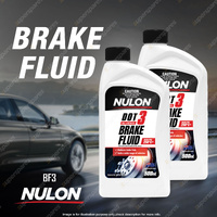 2 x Nulon Full Synthetic DOT 3 Brake Fluid 500ml 602728715 Replaces BF3