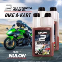 2 x Nulon Full Synthetic Bike and Kart 2 Stroke Engine Oil 1L FS2ST-1