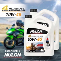 2 x Nulon Full Synthetic 10W-40 Motorcycle 4 Stroke Engine Oil 4L FSMC10W40-4