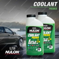 2 x Nulon Green Premium Long Life Top-Up Coolant Premix LLTU1 1 Litre