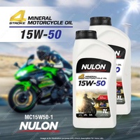 2 x Nulon Mineral Super 15W-50 Motorcycle 4 Stroke Engine Oil 1L MC15W50-1