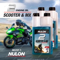 2 x Nulon 2 Stroke Scooter & MX Motorcycle Engine Oil Low Smoke 1L MC2ST-1